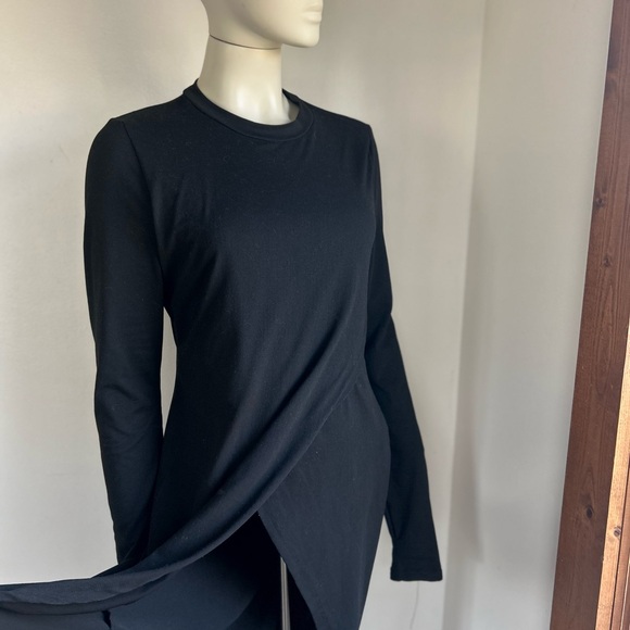 SHEIN Black Asymmetrical Long Sleeve dress or long Top L - Picture 7 of 8